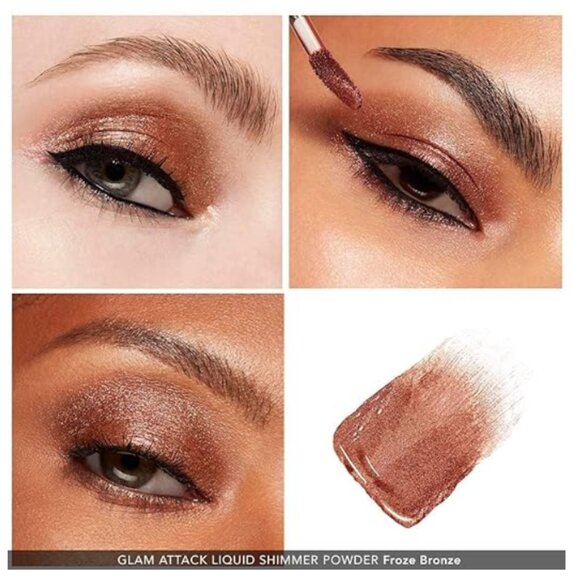 HAUS LABS by Lady Gaga GLAM‎ ATTACK Liquid Shimmer Powder Eyeshadow FROZE BRONZE - Picture 2 of 8